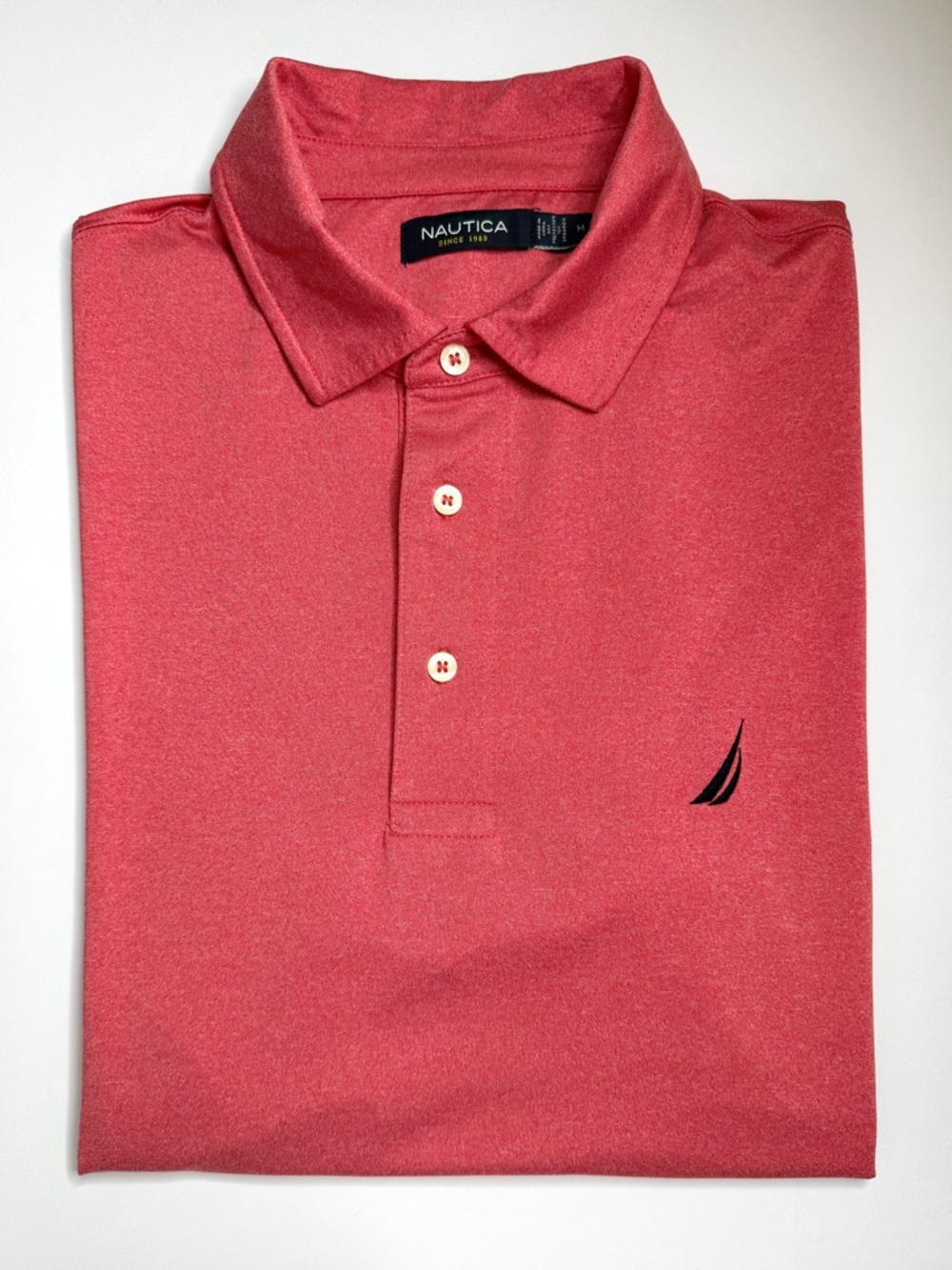NAUTICA Men's Coral Red Performance Polo KC5401